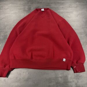 Vintage Russell Athletic Sweatshirt Crewneck Mens‎ Large USA Made Dark Red Wine